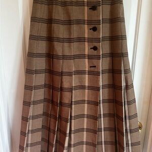 Plaid Button-Front Skirt